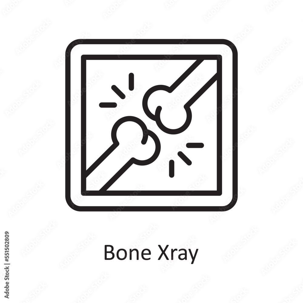 Bone Xray Vector Outline Icon Design illustration. Medical Symbol on White background EPS 10 File Bone Xray Vector Outline Icon Design illustration. Medical Symbol on White background EPS 10 File