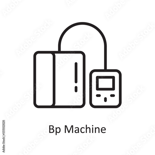 Bp Machine Vector Outline Icon Design illustration. Medical Symbol on White background EPS 10 File