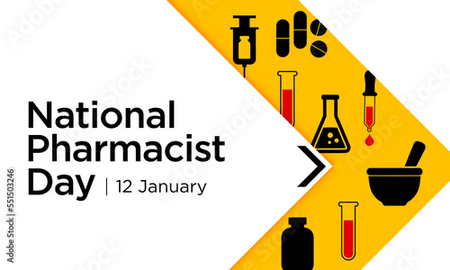 National Pharmacist day is observed every year on 12 January, The day focuses on the importance of pharmacists, and it honors how much they impact our health and well-being. vector illustration