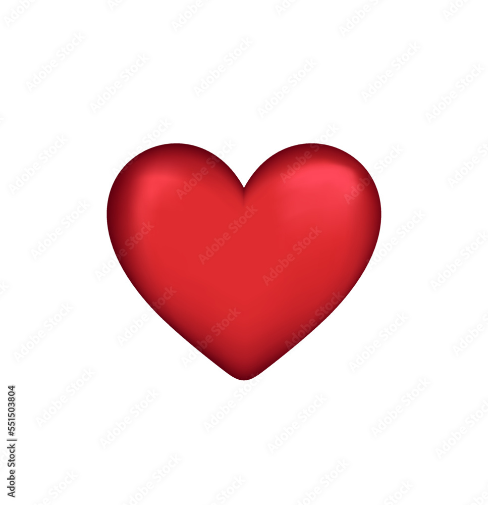 Realistic red heart vector illustration. Valentine's Day heart.