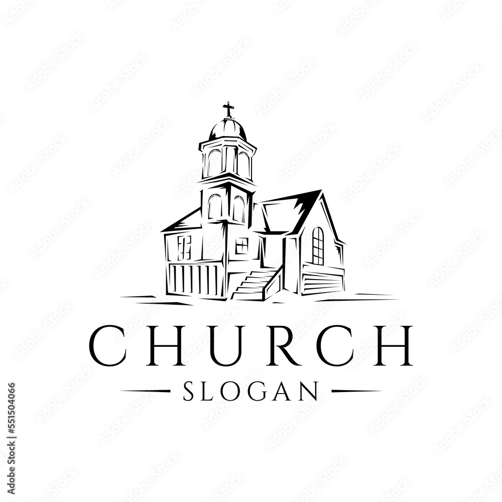 Church logo vector template isolated  on white background