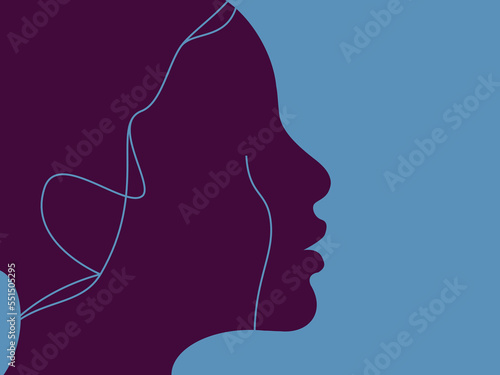 Victim illustration. Portrait of a person who is a victim of abuse. Illustration. Vector.