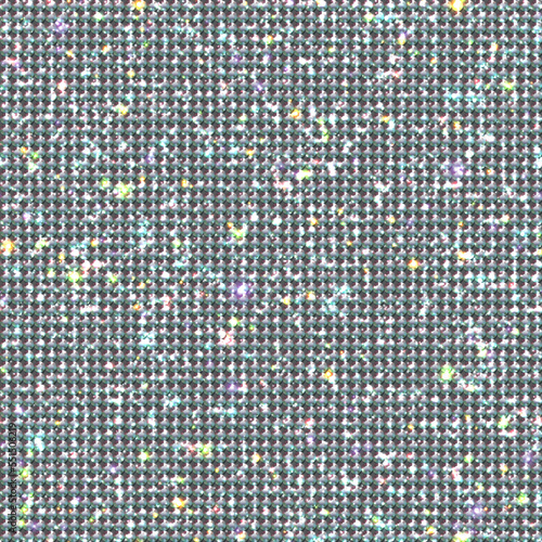 
Seamless shiny white rhinestone surface background - bedazzled sparkling texture vector illustration. Diamonds backdrop with colorful light reflections. Shimmering gemstones surface.  photo