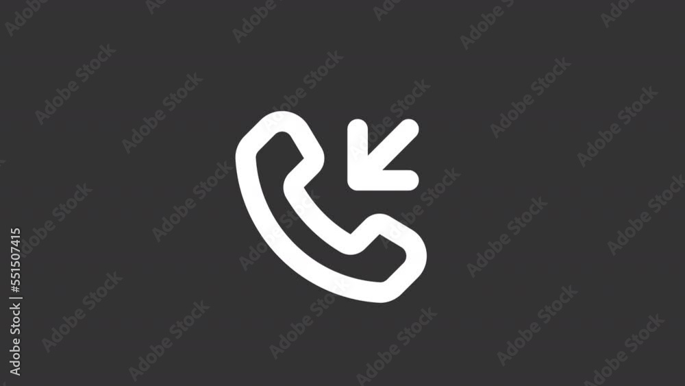 Transparent Fail Incoming Animated trouble white line ui icon. Incoming call failure. Seamless ...