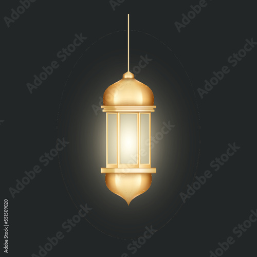Ramadan kareem lantern celebration lamp realistic 3d. Arab islam culture festival decoration fanoos