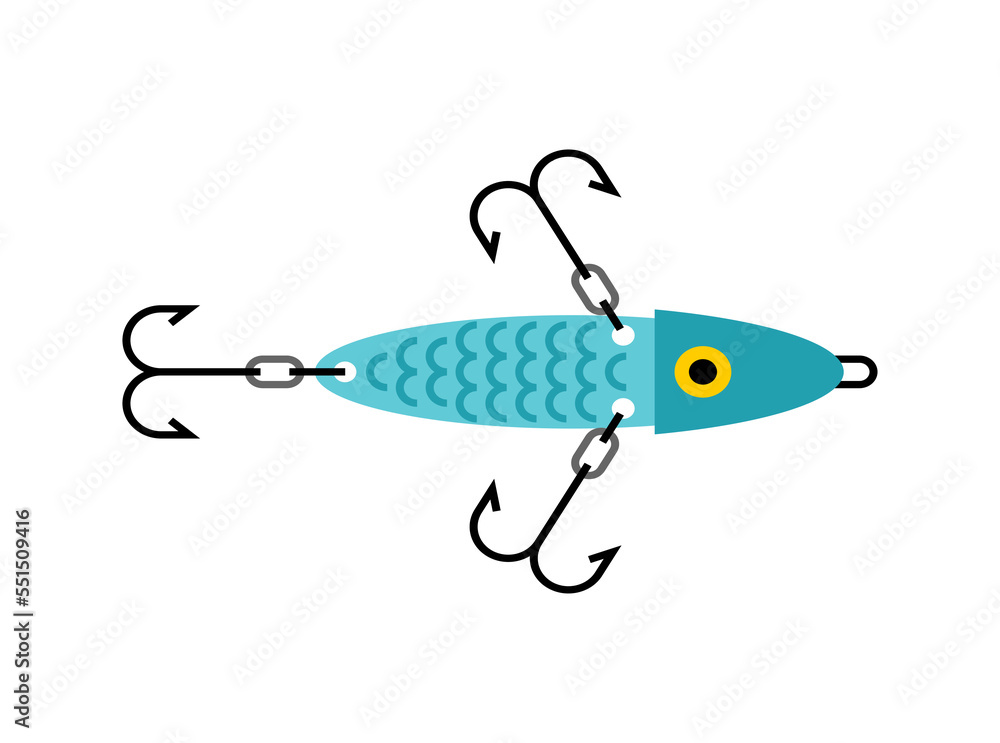 Spinner fishing tackle. Vector illustration. Accessory for fishing