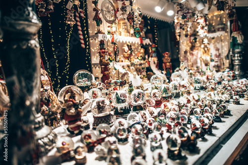 Winter lights Christmas market in the center of Luxembourg city