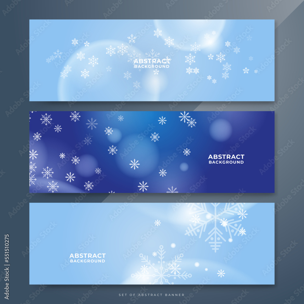 beautiful blue christmas banner with text space and winter snowflake snow element beautiful blue christmas banner with text space and winter snowflake snow element