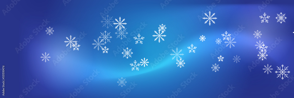 Christmas holidays banner with winter snowflake and palm tree tree bokeh background