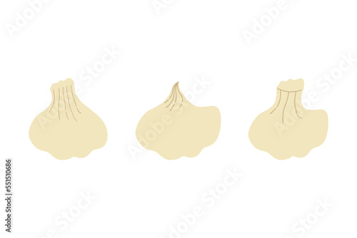A set of dumplings. Vector illustration of Asian cuisine.