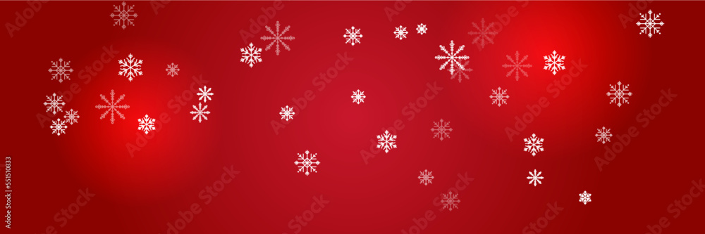 Red and white christmas wide banner with snowflake bokeh decoration. Winter banner with snowflake. Horizontal new year background, headers, posters, cards, website. Vector illustration Red and white christmas wide banner with snowflake bokeh decoration. Winter banner with snowflake. Horizontal new year background, headers, posters, cards, website. Vector illustration