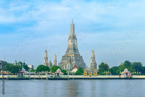 pagoda at wat arun temple famous landmark and tourist attraction in Bangkok Thailand