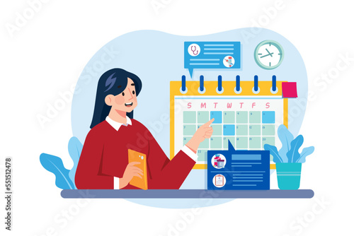 A Woman Checking The Schedule Of Treatment Procedures