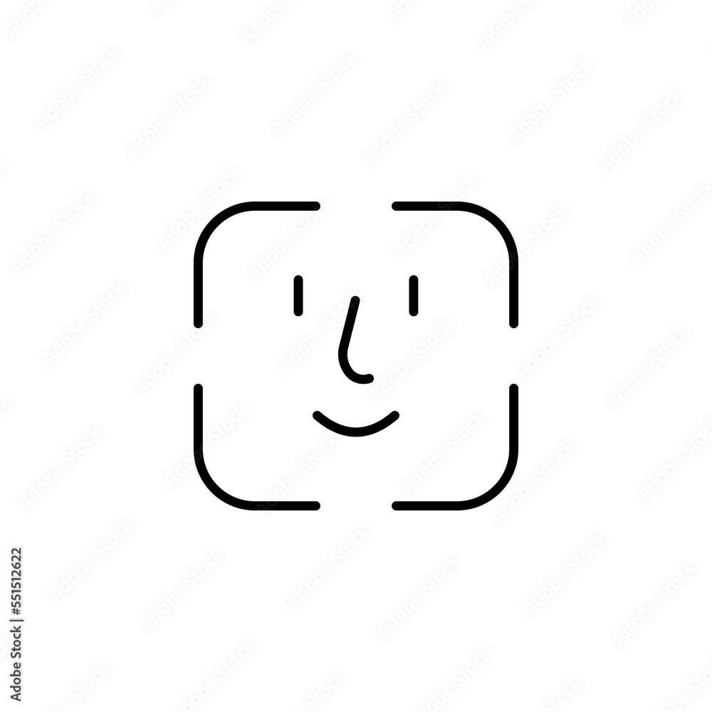 face line icon. Faces, emotions, head, bewilderment, joy, sadness, denial, uncertainty, approval, social networks, communication. communication concept. Vector black line icon on white background face line icon. Faces, emotions, head, bewilderment, joy, sadness, denial, uncertainty, approval, social networks, communication. communication concept. Vector black line icon on white background