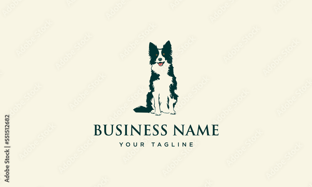 silhouette dog organic logo design