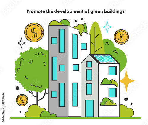 Promote the development of green buildings for energy efficiency