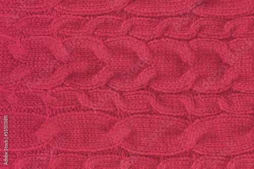 Beautiful handmade knitted repeating pattern toned in the colors of 2023 - Viva Magenta. 