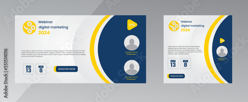 modern design template of a webinar event - Business Conference live webinar banner invitation and social media post template. Business webinar invitation design