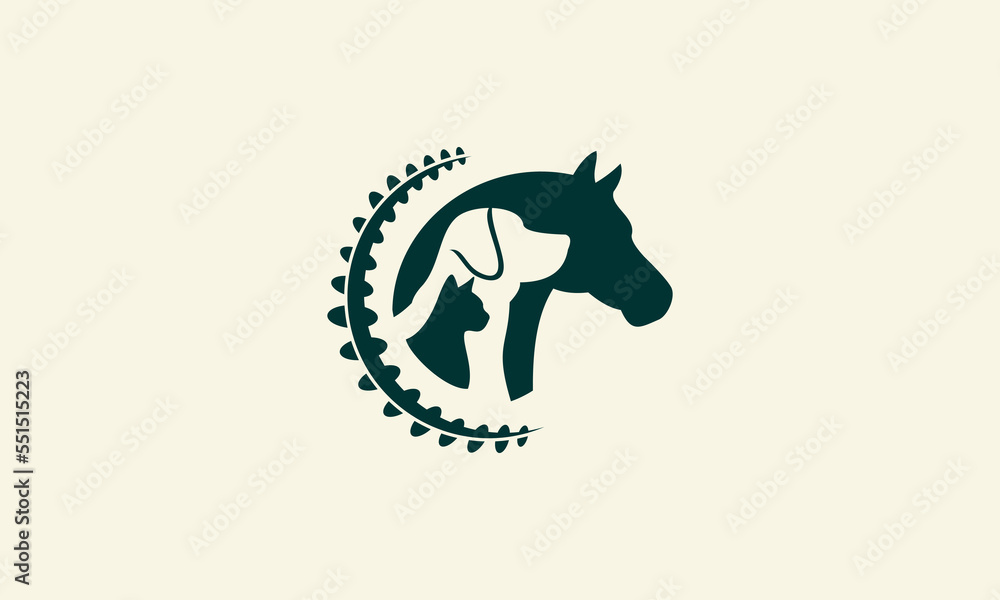 silhouette pet veterinary logo template