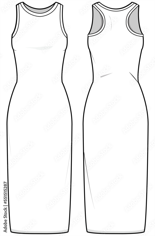 Vector mini dress fashion CAD woman bodycon  Stock Illustration  96333800  PIXTA