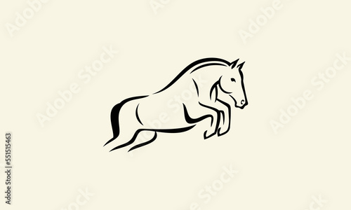 line art horse jump logo