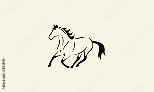 line art horse logo template