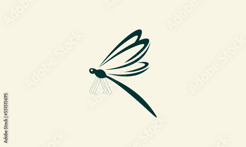 line art dragonfly logo template