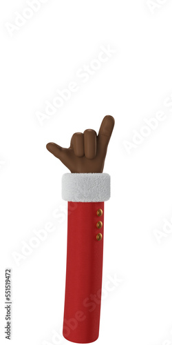 Santa Claus Hand Hangloose Gesturing 3d cartoon hand photo