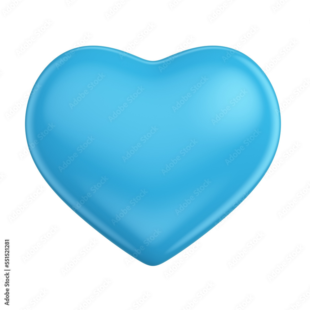 Blue Heart 3d isolated