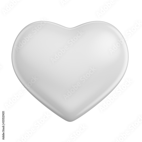 White Heart 3d isolated