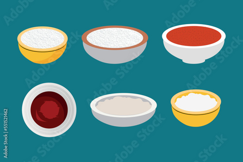 Collection of hot soup and soup puree