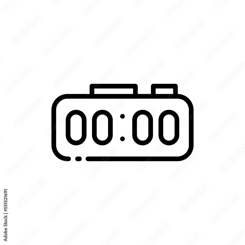 Countdown line icon. Time management, keep track, sand, clock, schedule, planning, stopwatch, timer, loading, wait. Time measurement concept. Vector line icon on white background Countdown line icon. Time management, keep track, sand, clock, schedule, planning, stopwatch, timer, loading, wait. Time measurement concept. Vector line icon on white background