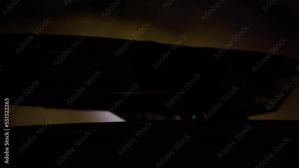 Red and Blue Flashing Police Car Light Bar in the night atmosphere. Loop sequence. Red and Blue Flashing Police Car Light Bar in the night atmosphere. Loop sequence.