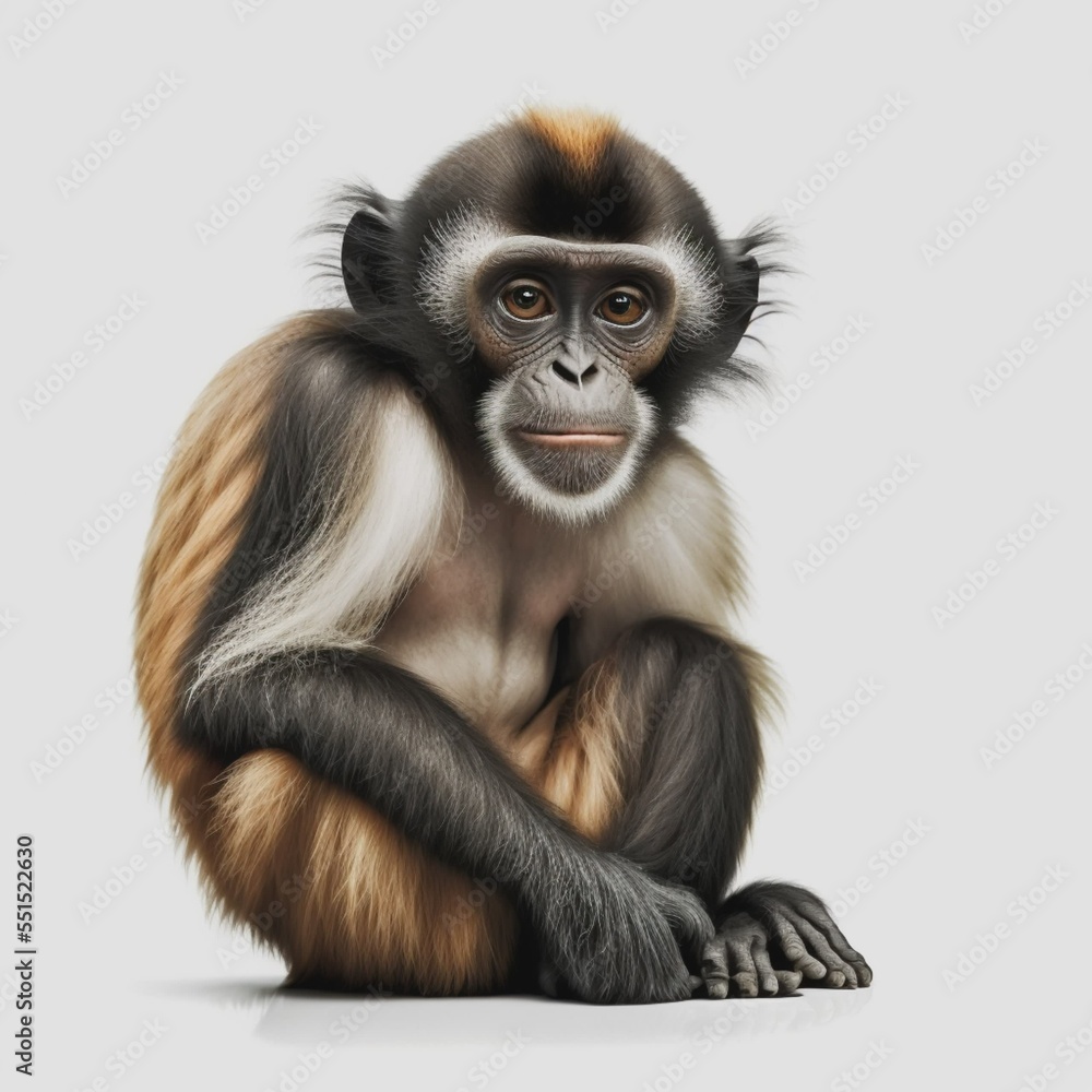 Fototapeta premium monkey on a white background. rendering