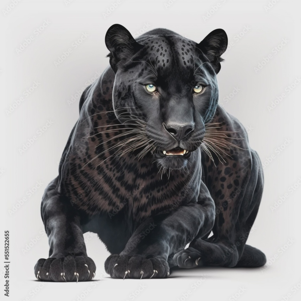 panther on a white background. rendering