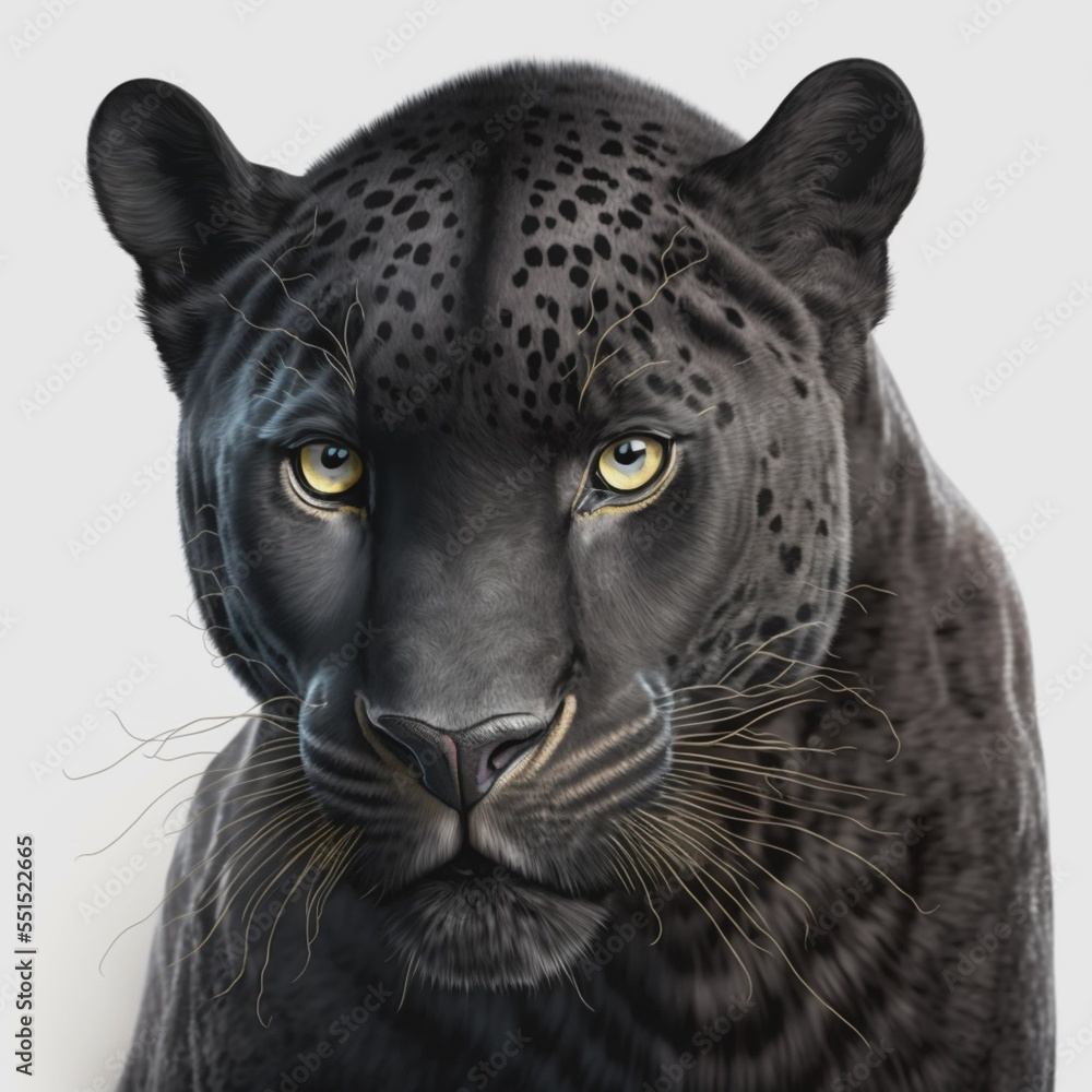 panther on a white background. rendering