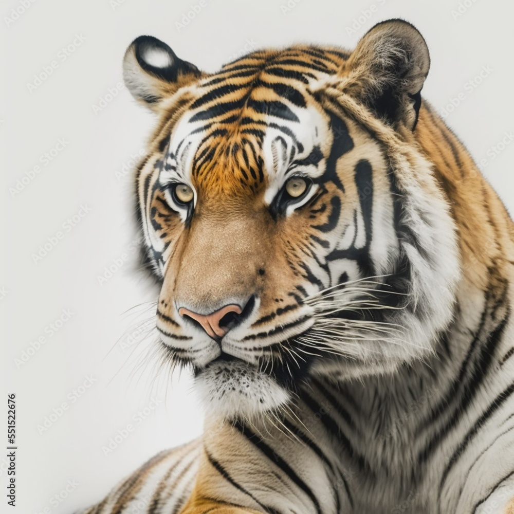 Fototapeta premium tiger on a white background. rendering