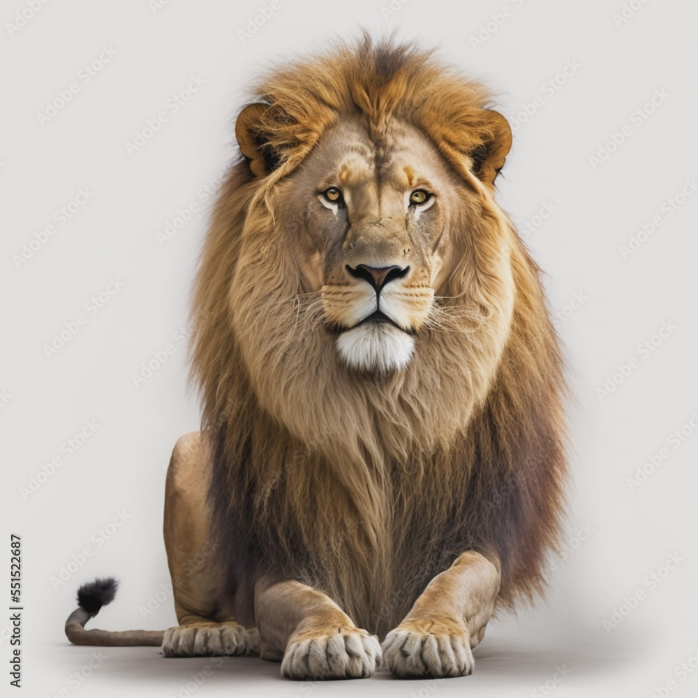 Fototapeta premium lion on a white background. rendering