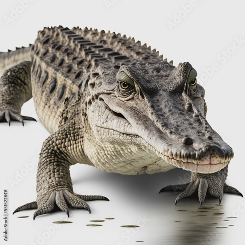 crocodile on a white background. rendering