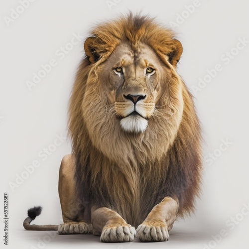 lion on a white background. rendering