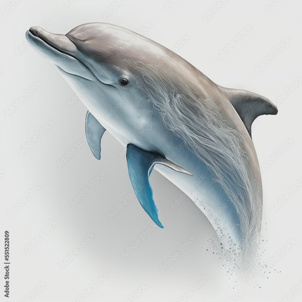 Fototapeta premium Dolphin on a white background. rendering
