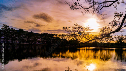 sunset over lake