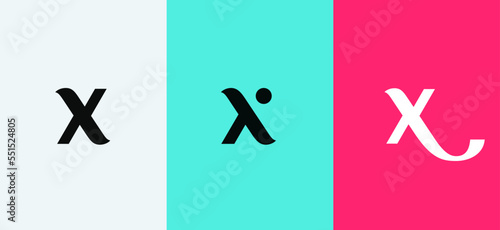 Set of letter X minimal logo icon design template elements photo