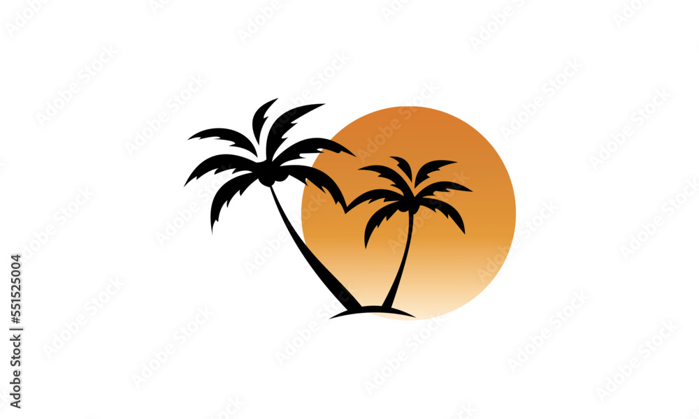 tropical island with trees