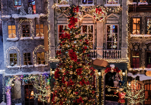 Fototapeta Naklejka Na Ścianę i Meble -  Shiny decorated christmas