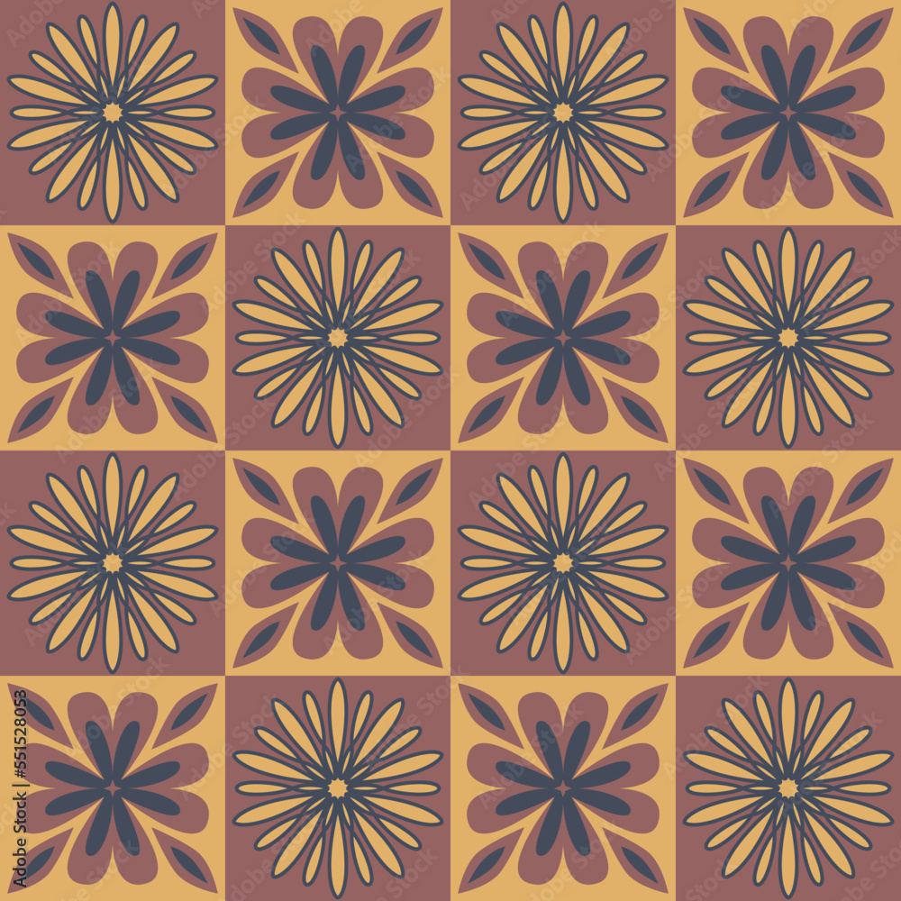 Square ceramic tiles, design flower mandala, vector illustration for design Square ceramic tiles, design flower mandala, vector illustration for design