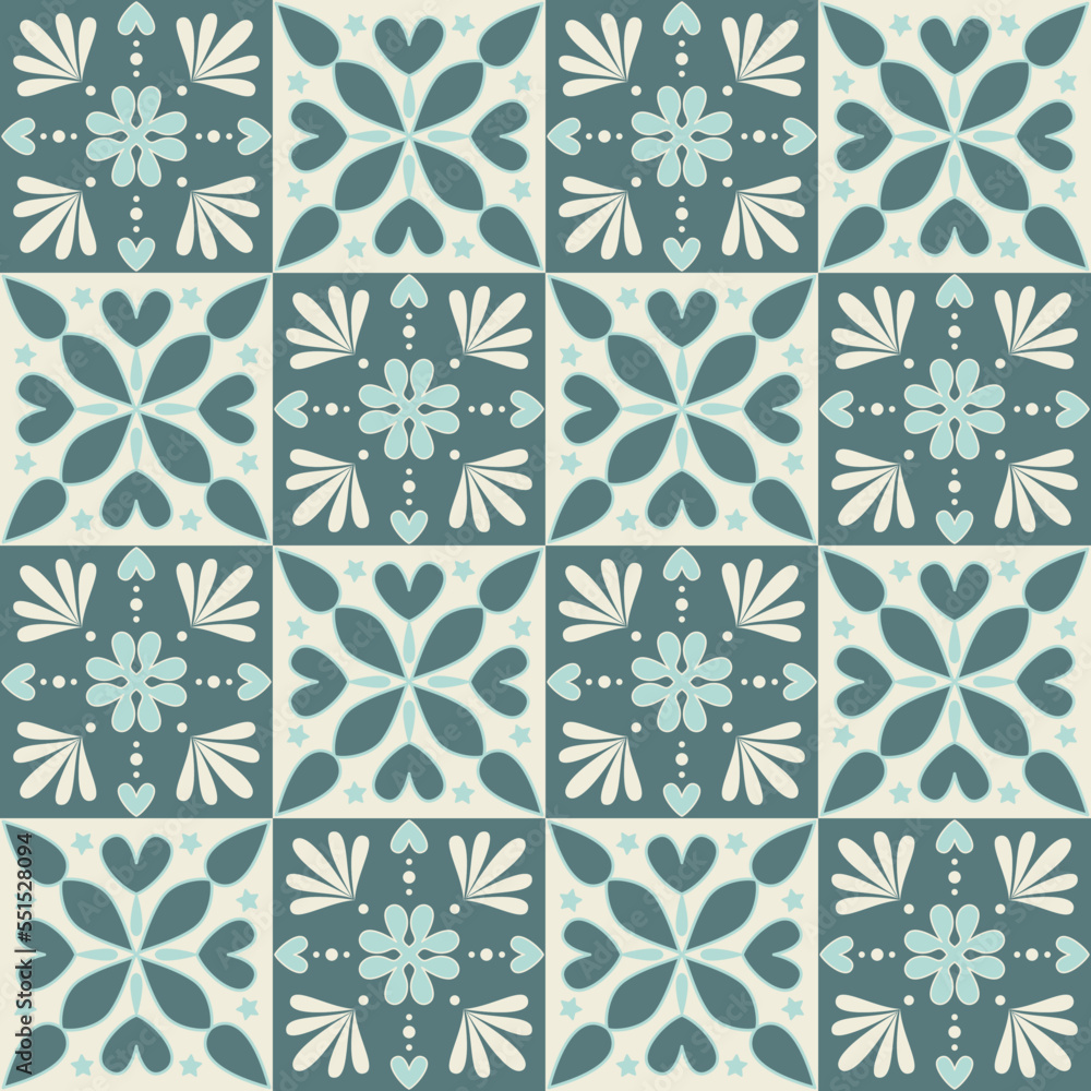Blue pastel stylish ceramic tile, square seamless pattern with ornate swirls and fancy flowers, ceramic tile Blue pastel stylish ceramic tile, square seamless pattern with ornate swirls and fancy flowers, ceramic tile
