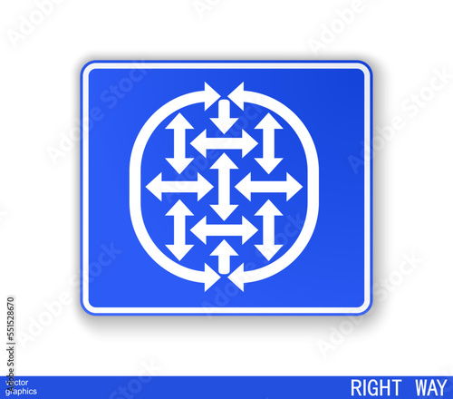 Comic road sign with an arrow. Unreal absurd direction. Cheerful motivational sign design. Vector template