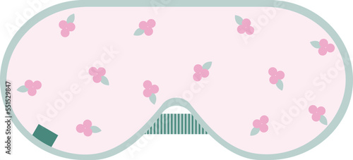 Floral sleep mask vector isolated illustration