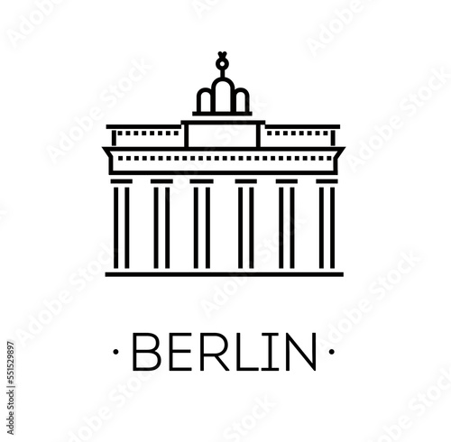 Symbol of Brandenburg gate in Berlin on a white background